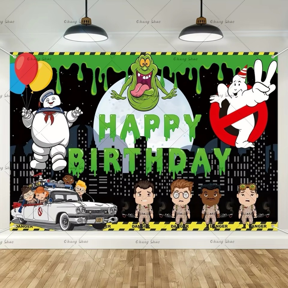 Ghostbusters Birthday Party Backdrop Banner